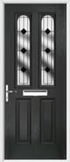 2 Panel 2 Arch Composite Door resin lead glass