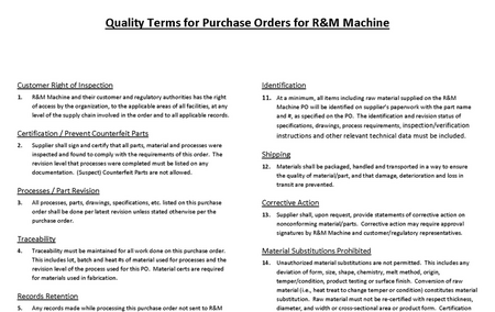 Quality Terms