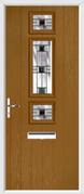 3 Square Strip Composite Door aspen glass