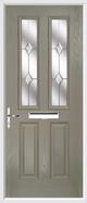 2 panel 2 square composite door jewel glass