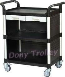 cabinet 3 shelf food cart manufacturer with plastic drawer