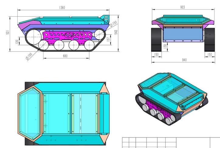 heavy duty tracked robot RC tank chassis