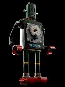 retro robot sculpture art astronaut