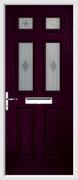 2 Panel 4 Square Door mesquite glass