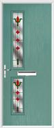 2 Square Composite Door fleur-de-lys glass