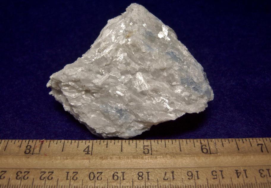 fluorescent phosphorescent white Wollastonite, blue Calcite- Gouverneur Talc Company No. 4 Quarry (Valentine deposit), Harrisville, Diana Township, Lewis County, New York