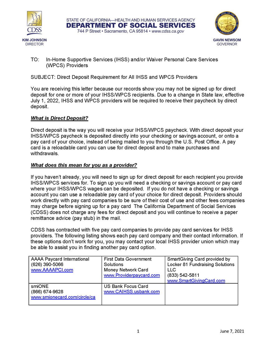 San Joaquin County IHSS Public Authority - Online