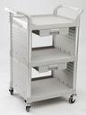 3 shelf cabinet hospital trolley