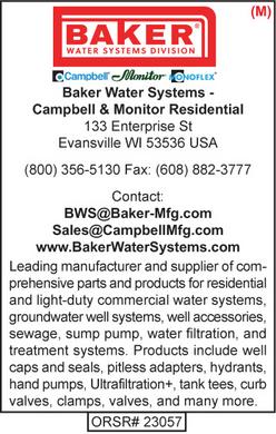 Baker Water Systems, Campbell, Monitor Residential, Water Well Products