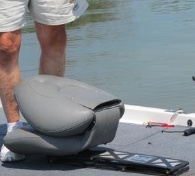 Install seat bases on bass boat