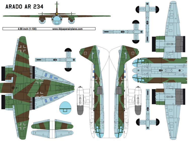 4D model template of Arado Ar234