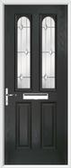 2 Panel 2 Arch Composite Door regal opal glass