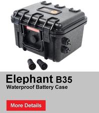 Elephant B095D2 Kayak Battery Box Waterproof Battery Enclosure for Powering  GPS, Fish Finders, Led Lights, Aerator Pump (2 Pin Dual)