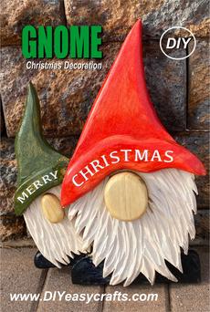 DIY Wood Gnome Christmas Decorations