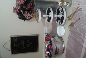 White leather wedding kneeling benches with gold trim for rent for your wedding at Rent Your Event, LLC near Charlotte, North Carolina.