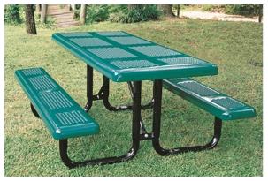 green and black 6' metal table