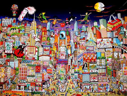 Charles Fazzino Bright Lights Big City Broadway
