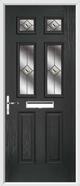 2 Panel 4 Square Composite Door fusion glass