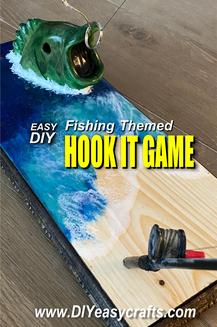 Make your own fishing themed hook it ring toss game. Free instructional video from www.DIYeasycrafts.com
