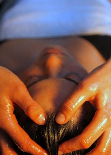 Ayurvedic Massage of London Marylebone Relaxing and Deep Tissue Massage Therapy Client Enjoying Massage