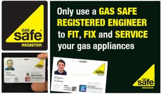 Only use a GAS SAFE REGISTERED ENGINEER to FIT, FIX and SERVICE your gas appliances