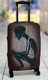 "NOTHING TO DECLARE" Carry On Suitcase Protector DEEP RED Design.