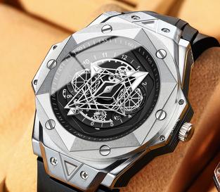 Intergalactic Symmetry Men's Waterproof Silicone Quartz Watch