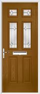 2 Panel 4 Square Composite Door regal opal glass