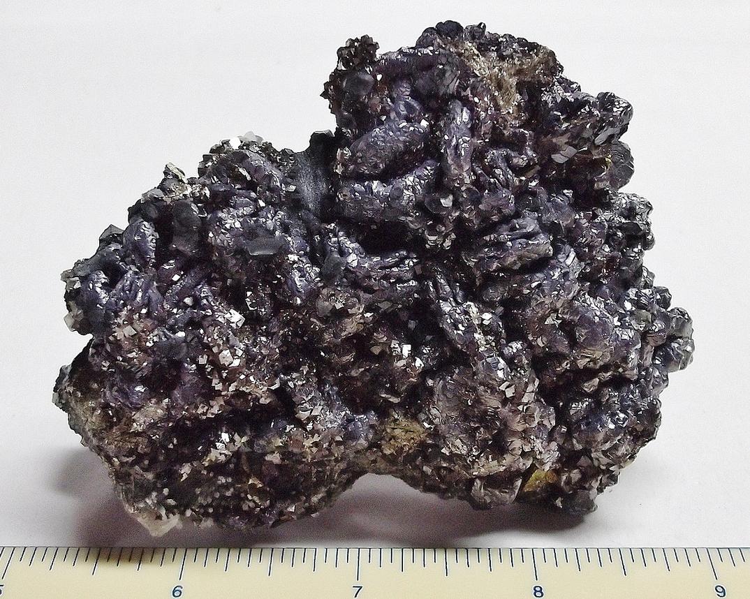 Boulangerite, Galena & Sphalerite crystals - Trepca complex, Kosovo