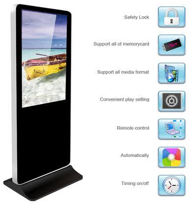 Buy Hire Standalone Digital Advertising display, avaialble sizes are 42 inch, 55 inch, 65 inch Full HD LED display.