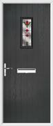 Cottage Rectangle Composite Door fleur-de-lys glass