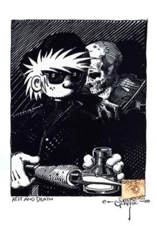 American Artist RICK GRIFFIN ART AND DEATH POSTER 1989
