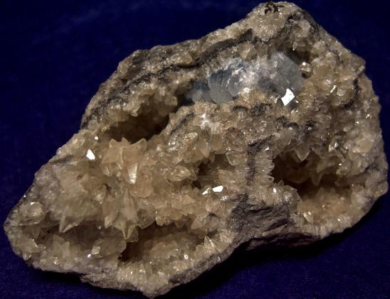 fluorescent CALCITE and CELESTINE, Rt 13 Roadcut, Chittenango Falls, Fenner Township, Madison County, New York, USA