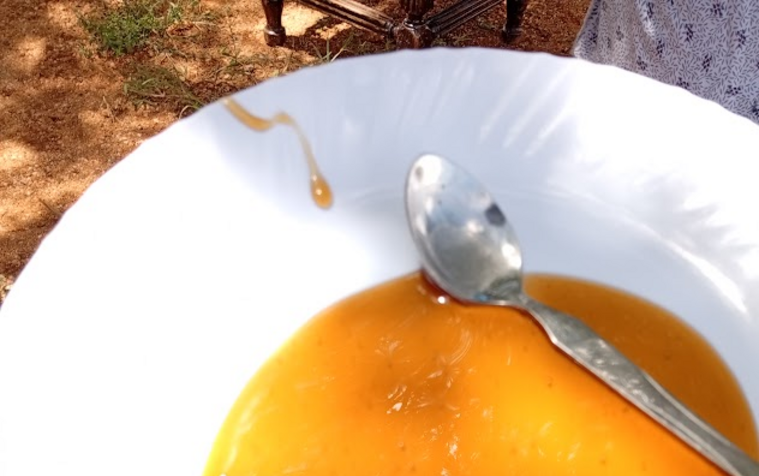 Mrs. Lesokoyo served us homemade honey, a direct benefit of the thriving acacia trees.