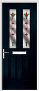 2 panel 2 square composite door fleur de lys glass