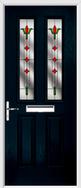 2 panel 2 square composite door fleur de lys glass