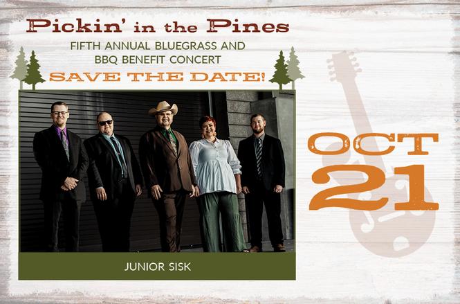 Save the date. Junior Sisk Bluegass band playing on October 21.