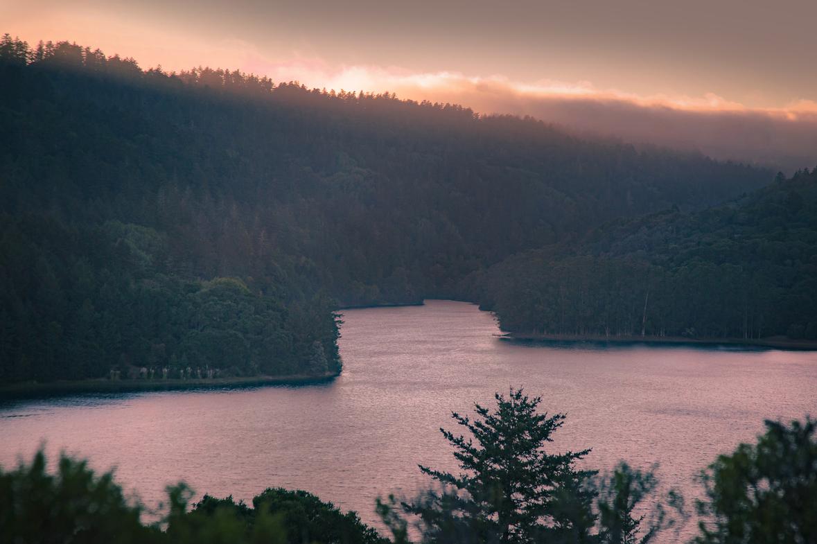 water sunset freeway 280 nature lovers forest landscape