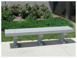 grey recycled plastic bench