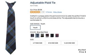 boys plaid tie