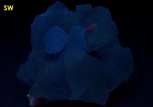 green Fluorescent FLUORITE, CALCITE poker chips, Xianghualing Mine (Hsianghualing Mine), Xianghualing Sn-polymetallic ore field, Linwu County, Chenzhou Prefecture, Hunan Province, China - ex Parker Minerals