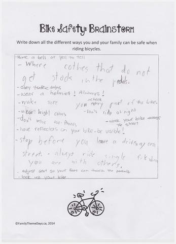 bicycle safety learning activities