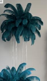 teal OSTRICH feather centerpiece RENTAL GATSBY ROARING 20'S