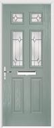 2 Panel 4 Square Composite Door regal opal glass