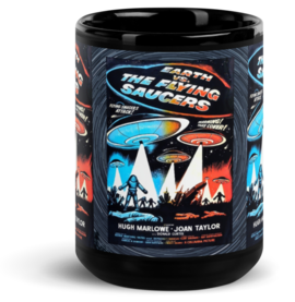 Earth vs The Flying Saucers Black Glossy ​Coffee/Tea Mug by Spiz