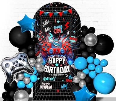 GAMER HAPPY BIRTHDAY BACKDROP ARCH COVER