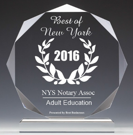 Best NY State Notary Licensing Seminars Classes 2016 Award