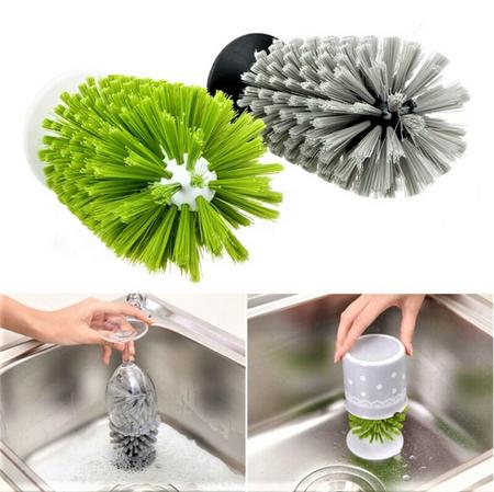 Glass Cleaning Brush with Strong Bristles & Suction Cup in Pakistan for Washing Cup Mug Goblet Sink Brush Rawalpindi