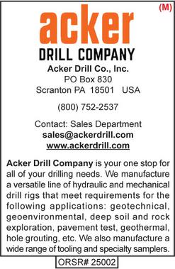 Drill Rig Mfg, Acker Drill Company, Drill Rig Manufacturers
