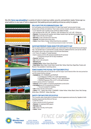 Fence Cap and Padding One-Sheet PDF Flyer
